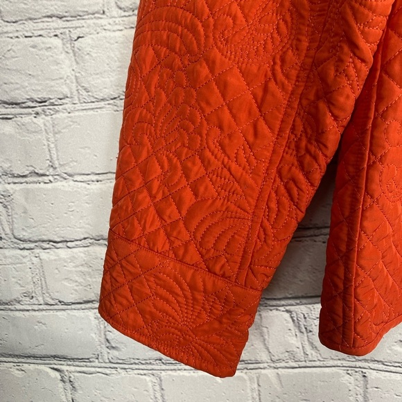 Chicos Quilted Embroidered Orange Jacket size Large - Picture 13 of 16